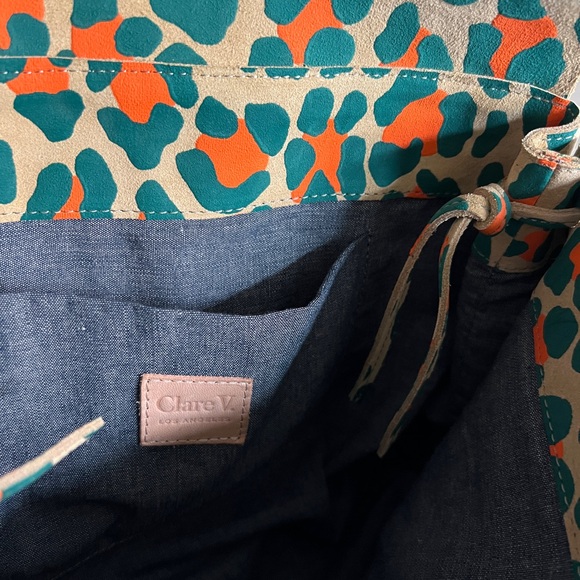 Clare V. Helene Bag in Neon Pablo Cat Suede - Picture 3 of 5